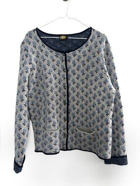 Hammerschmid 100% Wool Cardigan XL Floral German Alpine Cottagecore Grannycore